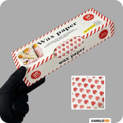 خرید عمده کاغذ روغنی فانتزی قلب (وکس پیپر) wax paper