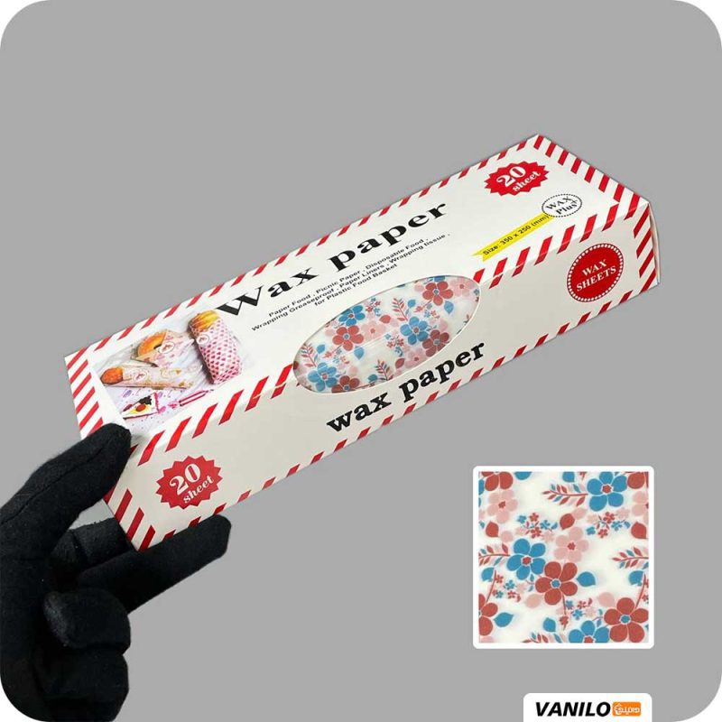 خرید عمده کاغذ روغنی فانتزی طرح گل (وکس پیپر) wax paper