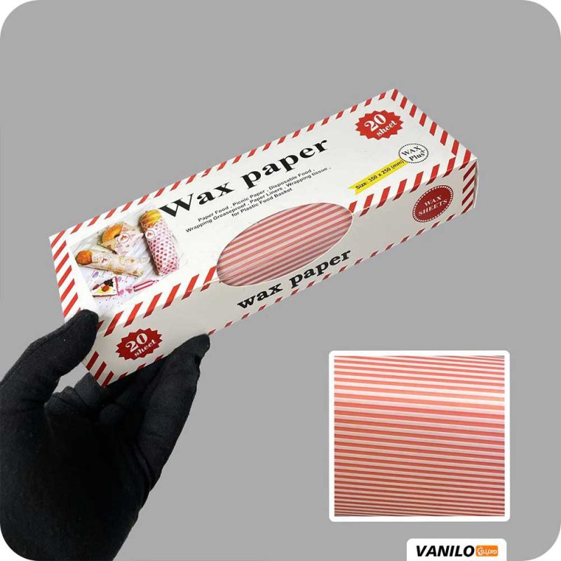 خرید عمده کاغذ روغنی فانتزی طرح راه راه (وکس پیپر) wax paper