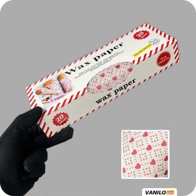 خرید عمده کاغذ روغنی فانتزی قلب نقطه دار (وکس پیپر) wax paper